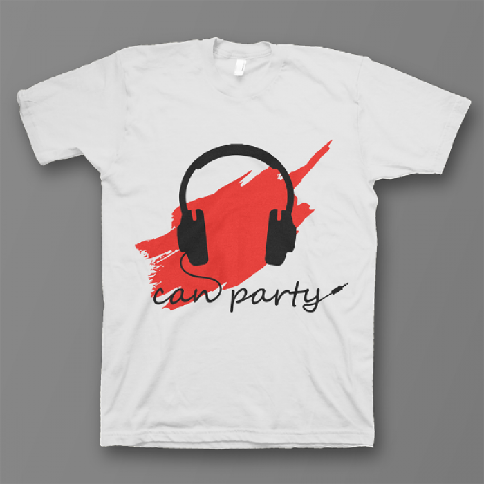 Прикольная футболка с надписью "Can party"